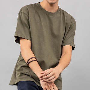 Venta al por mayor dobladillo curvo traje casual algodón hombres camisetas uso diario personalizado impreso 100% algodón camiseta para hombres ajuste suelto - Product Image 2