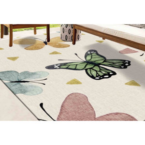 Tapis Papillon : Tapis Imprimé Coloré Antidérapant pour Chambre d'Enfant, Tapis en Chenille - Product Image 2