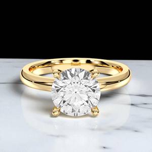 2.48 Carat E-F/VVS-VS Moissanite Round Shape Engagement <b>Ring</b> Solid Gold Prong <b>Set</b> Solitaire <b>for</b> <b>Women</b> - Product Image 2