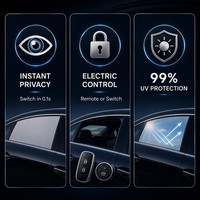 Película de Vidrio Inteligente PDLC para Automóviles, Tinte de Privacidad para Ventanas Laterales y Techo de Automóviles