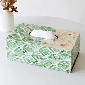 Rectángulo Madre de perla Caja de pañuelos Incrustaciones de concha natural hechas a mano para hotel, decoración del hogar, regalo de boda Artesanía de Vietnam - Product Image 4