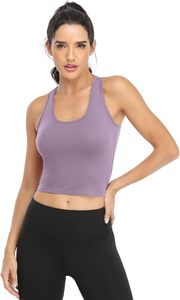 Women's Cotton Athletic <b>Sports</b> <b>Tank</b> <b>Top</b> Racerback Yoga Undershirt 4 Pack Short Crop for Winter Exercise - Product Image 6