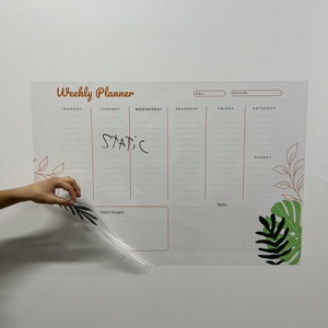 2024 organizador de planificador semanal reutilizable duradero, pizarra blanca de borrado en seco hecha de vidrio de poliestireno/PET, electricidad estática que sostiene madera - Product Image 6