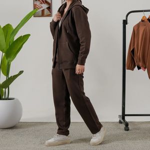 Conjunto Deportivo de Felpa Extra Grande para Mujer, Sudadera con Capucha y Pantalones Jogger, Ropa Deportiva Informal de Dos Piezas - Product Image 1