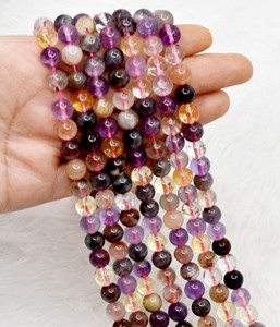 Cuentas Sueltas de Cristal Redondas de 8mm, Super Siete, Semipreciosas y Curativas, para la Fabricación de Joyería y Meditación, a Precio de Mayoreo - Product Image 3