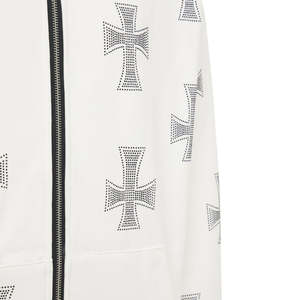 เสื้อฮู้ด Chrome Heart ประดับคริสตัล ซิปเต็มตัว ดีไซน์กราฟิกสุดหรู สไตล์สตรีทแวร์ ฮิปฮอป - Product Image 4