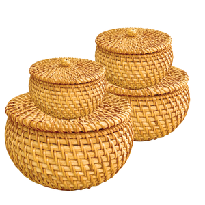 CESTA DE RATÁN Hecha A Mano CON TAPA Organización Inspirada EN LA Naturaleza para Cada Habitación DE SU Hogar - Product Image 1