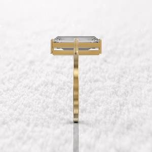 Alta calidad 3 quilates Moissanite Baguette anillo de compromiso 18K oro joyería nupcial precio barato al por mayor proveedor en línea - Product Image 6