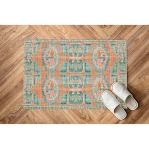 Turquoise Vintage Style Turkish 3D Printed <b>Rug</b> - Large Decorative <b>Rug</b>,Nonwoven <b>Thin</b> <b>Rug</b> - Product Image 5
