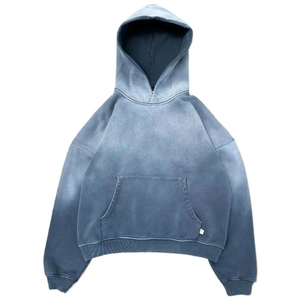 Sudadera con capucha suelta hecha a medida de calidad Premium para parejas tendencia de moda pulóver sudaderas con capucha de mezcla de algodón lavado con ácido - Product Image 6