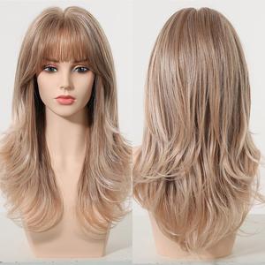 วิกผมสังเคราะห์แบบไม่ต้องใช้กาว Tanssy C-DWY ขนาด 22 นิ้ว ลอนยาว สีขิง  วิกผมไหมไบโอนิคเทคโนโลยีใหม่ ขนาด 22 นิ้ว ลอนยาว ไม่ต้องใช้กาว - Product Image 2