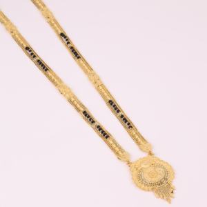 มนต์ทอง, เครื่องประดับแบบดั้งเดิม, จี้ mangalsutra สำหรับผู้หญิง, เครื่องประดับฤดูแต่งงาน, chapado En Oro laminado - Product Image 2