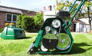 New and Used <b>Walk</b> Behind Petrol Reel Lawn Mower 6 Blade Cylinder Grass Cutting <b>Machine</b> for Parks Sports Fields and Landscaping - Product Image 2
