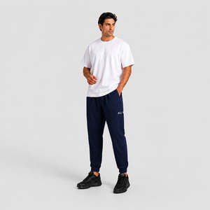 Joggers Hyper Fit bleu marine 100% coton, coupe classique, effet délavé tendance, tailles disponibles du XL au 6XL, coupe droite, légers - Product Image 4