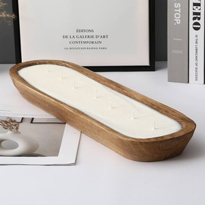 เทียนชามแป้งไม้ขนาดใหญ่สำหรับบ้านไร่สำหรับวางบนโต๊ะ - Product Image 3