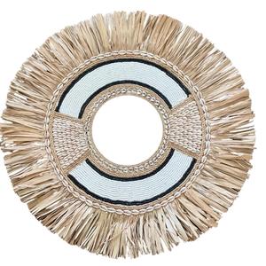 Marco de espejo de algas marinas hecho a mano de tejido suelto redondo montado en la pared antiguo moderno espejo rústico de lujo algas marinas - Product Image 5