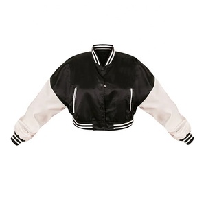 Custom High Quality Women's Men's Satin Varsity <b>Baseball</b> <b>Bomber</b> <b>Jacket</b> Hip Hop Style Reversible Waterproof Breathable Front for - Product Image 1