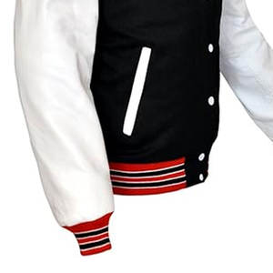 แจ็กเก็ตเลตเตอร์แมนสำหรับผู้ชายขนาดผู้ใหญ่แจ็กเก็ตเลตเตอร์แมนแขนหนัง - Product Image 6