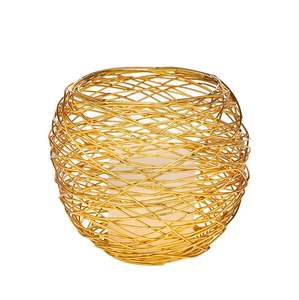 Nid rond en acier inoxydable support votif intérieur et extérieur bougeoir photophore pour la maison hôtel bureau décoration de fête de mariage - Product Image 2