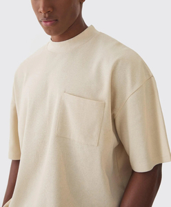 High Quality 2025 Regular Fit Men's T-Shirt 100% Bamboo Fiber Knitted 300g <b>Drop</b> Shoulder Streetwear Digital Printing Custom Logo - Product Image 2