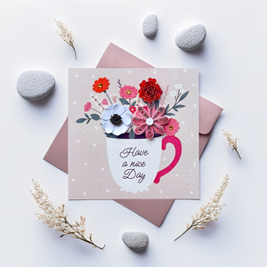 Tarjeta de Regalo de Papel con Flores Hechas a Mano en Vietnam con Diseño Floral Moderno en Relieve 3D e Impresión Digital - Product Image 2