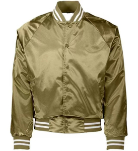 Blouson de baseball en satin pour hommes taille personnalisée Blouson universitaire d'hiver en toile à broderie de style universitaire en vrac vente en gros - Product Image 4