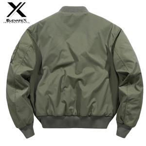 High Quality Quilted <b>Pilot</b> Men's Spandex/Polyester Autumn Flight Zipper Outerwear Stand Hooded Reversible Eco-Friendly Windproof - Product Image 3