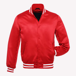 2026 Latest Design <b>Varsity</b> Letterman Leather <b>Jacket</b> for Men Real Sheepskin with Varisty Collar in Terrance <b>Black</b> <b>Red</b> 2026 - Product Image 5