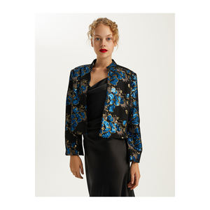 Women's <b>Jacket</b> with <b>Sequin</b> Collar - Product Image 4