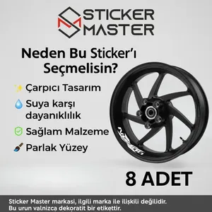 For Honda NC700X Wheel Sticker 8-Piece Set Custom Size Inner Edge Logo <b>Decals</b> Master - Product Image 3