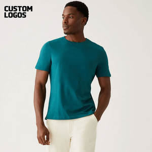 T-shirt en coton 100% personnalisé avec logo, T-shirt décontracté à manches courtes pour homme, col rond, couleur unie, printemps - Product Image 6