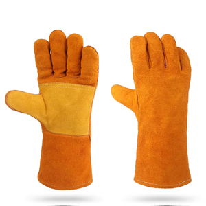 High-temperature-resistant With <b>Fire</b>-resistant Line Premium Cowhide Welding Gloves - Product Image 1