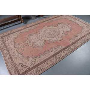 Grand tapis vintage 5,3x9,1 pi (162x276 cm), tapis turc à fleurs rouges - Product Image 2