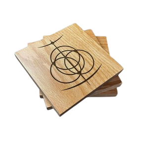 Sous-verres de style créatif avec inscription arabe personnalisée, sous-verres carrés en bois d'acacia, sous-verres pour restaurant, cuisine, dessous de plat, trivets - Product Image 6