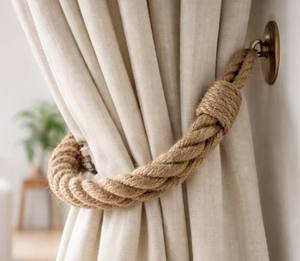 Sujetador de Cortinas, Soporte de Cortinas Natural, Decoración Rústica para Ventanas de Estilo Campestre..Cuerda de Yute - Product Image 4