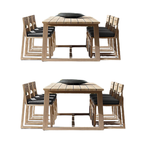 Ensemble de table à manger en bois massif de teck au design de luxe simple Ensemble de salle à manger de haute qualité fabriqué en Indonésie - Product Image 2