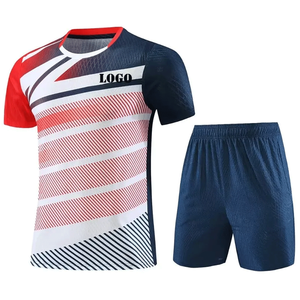 Uniforme de entrenamiento de bádminton sublimado personalizado, conjunto de ropa deportiva de secado rápido con pantalones cortos de tenis OEM, venta al por mayor - Product Image 1