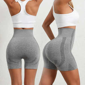 Short de Yoga solide respirant taille haute avec logo personnalisé en tissu doux au beurre avec poches à séchage rapide et anti-odeur taille XL XXL - Product Image 4
