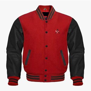 Custom logo Streetwear High Quality Embroidery Varisty <b>Jacket</b> Winter <b>Fleece</b> Leather Bomber Letterman Varsity <b>Jacket</b> for Men - Product Image 1