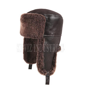 Sombrero de piel de oveja liso barato de alta calidad OEM al por mayor sombrero de piel de oveja ajuste ajustable sombrero de piel de oveja - Product Image 2