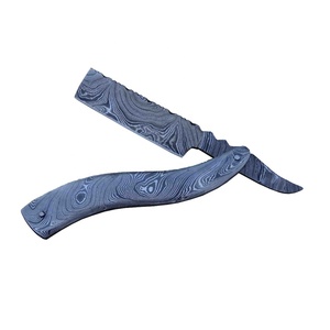 Navaja de afeitar para hombre con mango plegable de metal, cuerpo de acero inoxidable, herramientas de depilación, personalizable, para barbería, de cuchilla fija. - Product Image 1