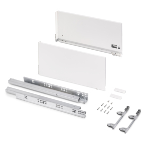 Emuca Vertex 3D 60kg cassetto esterno mobili da bagno con altezza 242mm e 500mm di profondità in acciaio verniciato bianco - Product Image 1