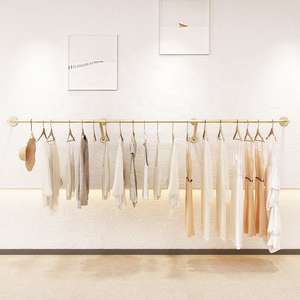 Wall Mounted Metal Garment Display <b>Rack</b> With Gold Finish For Kids Clothing Store Boutique Retail Shop Use Wall Decor System Pro - Product Image 4