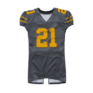 Camiseta de Fútbol Americano Unisex GLORY con Cuello en V, Número 21, Gris, Malla Transpirable, Secado Rápido, Manga Corta Regular, 100% Poliéster, Verano - Product Image 1