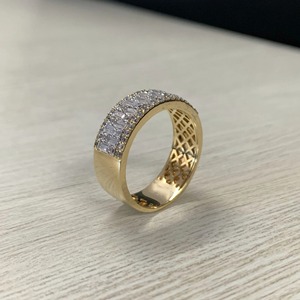 แหวนใส่ชั่วนิรันดร์ของผู้หญิง14K & 18K แหวนเพชรเม็ดเดี่ยวสีทองสำหรับงานหมั้นและงานแต่งงานเครื่องประดับเพชรที่ปลูกในห้องปฏิบัติการ - Product Image 3