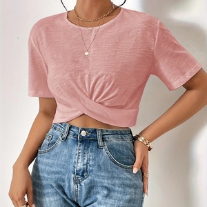 Casual Women <b>Crop</b> T Shirt Soft Breathable Comfortable Lightweight Summer Outfit Trendy Streetwear Modern Fashion Essential <b>Top</b> - Product Image 1