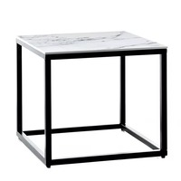 Table basse carrée en fer de style industriel moderne avec plateau en marbre, de haute qualité, taille personnalisable, meubles pour la maison, salon, chambre à coucher