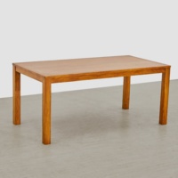 Table à manger carrée en teck moderne, durable et éco-responsable, longueur 153 cm, ensemble de meubles pour salle à manger, restaurants, cuisine