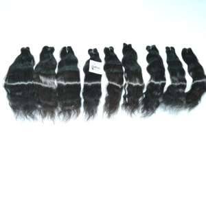 Extensions de cheveux humains naturels de haute qualité, prix de gros, mèches ondulées, non traitées, couleur noire brute, vierges, fabriquées en Inde - Product Image 3