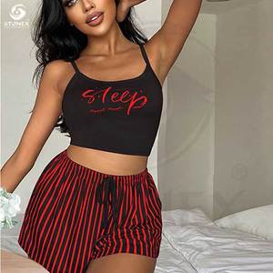 Designer Temu Top Seller Pyjamas en satin pour femmes Ensemble short en soie à manches courtes Ensemble pyjama confortable Ensemble de vêtements de nuit - Product Image 6